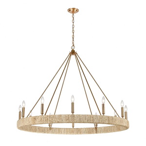 Abaca - 12 Light Chandelier in Transitional Style with Coastal/Beach and Nature/Organic inspirations - 40 Inches tall and 48 inches wide - 881398