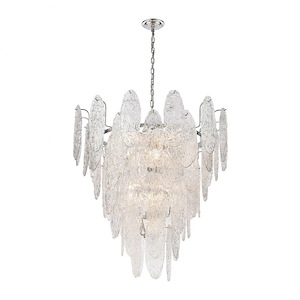 Frozen Cascade - Thirteen Light Chandelier in Traditional Style with Art Deco and Luxe/Glam inspirations - 35 Inches tall and 34 inches wide - 881638