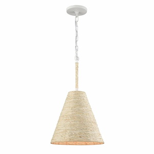 Abaca - 1 Light Pendant In Coastal Style-20 Inches Tall and 12 Inches Wide