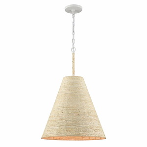 Abaca - 1 Light Pendant In Coastal Style-25 Inches Tall and 17 Inches Wide - 1284586
