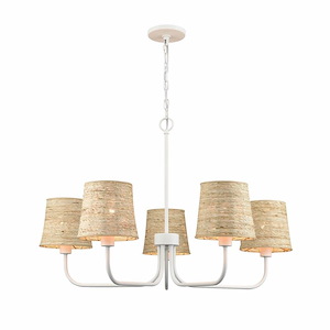 Abaca - 5 Light Chandelier In Coastal Style-22 Inches Tall and 34 Inches Wide - 1284606