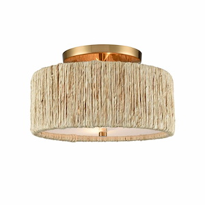 Abaca - 2 Light Semi Flush Mount In Coastal Style-8.5 Inches Tall and 14 Inches Wide