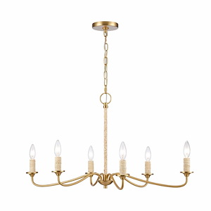 Abaca - 6 Light Chandelier-18 Inches Tall and 32 Inches Wide