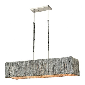 Abaca - 5 Light Linear Chandelier-9 Inches Tall and 40 Inches Wide