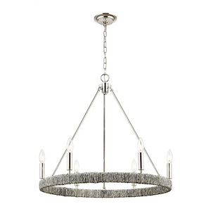 Abaca - 6 Light Chandelier-25 Inches Tall and 27 Inches Wide