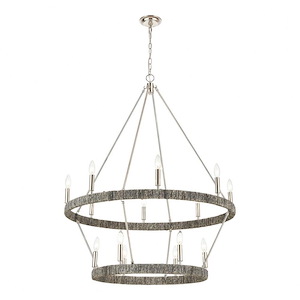 Abaca - 14 Light Chandelier-46 Inches Tall and 36 Inches Wide
