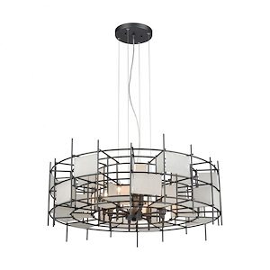 Spanish Alabaster - 8 Light Chandelier in Modern/Contemporary Style with Retro and Eclectic inspirations - 14 Inches tall and 32 inches wide - 705264