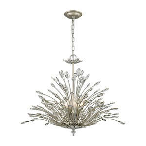 Mullica - 6 Light Chandelier in Traditional Style with Nature-Inspired/Organic and Luxe/Glam inspirations - 22 Inches tall and 28 inches wide