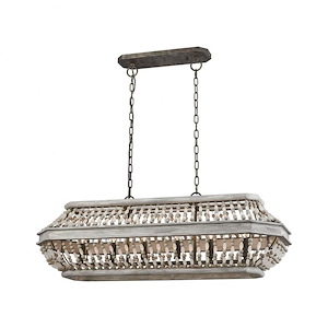 Summerton - 6 Light Billiard/Island in Traditional Style with Coastal/Beach and Shabby Chic inspirations - 13 Inches tall and 39 inches wide