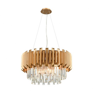 Seneca Falls - 6 Light Chandelier in Modern/Contemporary Style with Art Deco and Luxe/Glam inspirations - 15 Inches tall and 26 inches wide