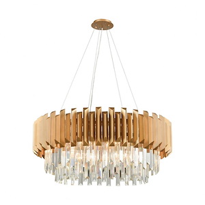Seneca Falls - 8 Light Chandelier in Modern/Contemporary Style with Art Deco and Luxe/Glam inspirations - 15 Inches tall and 34 inches wide - 705241