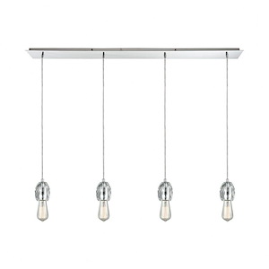 Socketholder - 4 Light Linear Pendant In Glam Style-4 Inches Tall and 46 Inches Wide