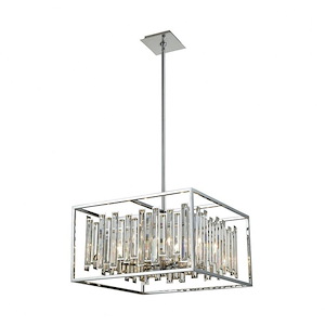 Rivona - 6 Light Chandelier In Art Deco Style-12 Inches Tall and 21 Inches Wide