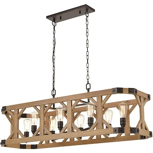 Structure - 8 Light Island in Traditional Style with Modern Farmhouse and Country/Cottage inspirations - 12 Inches tall and 48 inches wide - 921276
