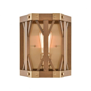 Structure - 1 Light Wall Sconce in Traditional Style with Modern Farmhouse and Country/Cottage inspirations - 10 Inches tall and 9 inches wide - 925456