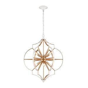 Laguna Beach - 6 Light Chandelier in Modern/Contemporary Style with Mid-Century and Luxe/Glam inspirations - 31 Inches tall and 26 inches wide