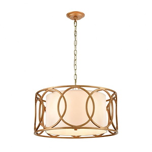 Ringlets - 4 Light Chandelier in Modern/Contemporary Style with Mid-Century and Luxe/Glam inspirations - 11 Inches tall and 22 inches wide