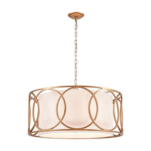 Ringlets - 6 Light Chandelier In Modern Style-15 Inches Tall and 28 Inches Wide