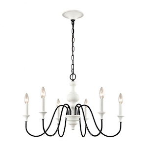 Val de Loire - 6 Light Chandelier In Traditional Style-17 Inches Tall and 28 Inches Wide
