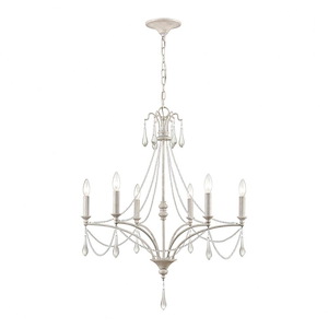 French Parlor - 6 Light Chandelier In Traditional Style-34 Inches Tall and 27 Inches Wide