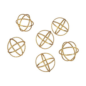 Kule - Transitional Style w/ Luxe/Glam inspirations - Metal Orb (Set of 6) - 4 Inches tall 4 Inches wide