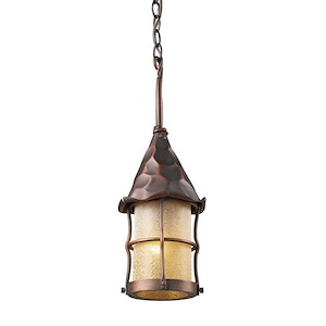 Rustica - 1 Light Outdoor Pendant in Traditional Style with Southwestern and Country/Cottage inspirations - 18 Inches tall and 6.5 inches wide - 408229