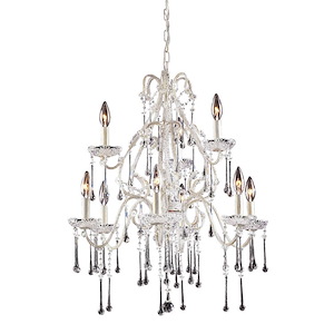 Opulence - 9 Light Chandelier in Traditional Style with Shabby Chic and Vintage Charm inspirations - 28 Inches tall and 25 inches wide - 70308