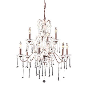 Opulence - 9 Light Chandelier in Traditional Style with Shabby Chic and Vintage Charm inspirations - 28 Inches tall and 25 inches wide