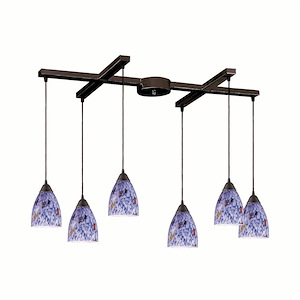 Classico - 6 Light H-Bar Pendant in Transitional Style with Boho and Eclectic inspirations - 7 Inches tall and 17 inches wide