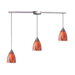 Arco Baleno - 3 Light Configurable Pendant In Coastal Style-7 Inches Tall and 36 Inches Wide