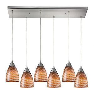 Arco Baleno - 6 Light Configurable Pendant In Bohemian Style-9 Inches Tall and 30 Inches Wide