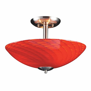 Arco Baleno - 3 Light Semi-Flush Mount-11 Inches Tall and 16 Inches Wide
