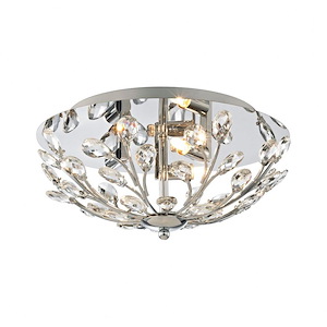 Crystique - 3 Light Flush Mount in Traditional Style with Luxe/Glam and Nature/Organic inspirations - 7 Inches tall and 13 inches wide