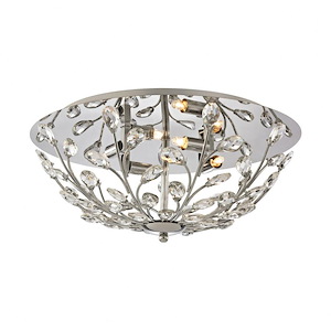 Crystique - 4 Light Flush Mount in Traditional Style with Luxe/Glam and Nature/Organic inspirations - 8 Inches tall and 17 inches wide