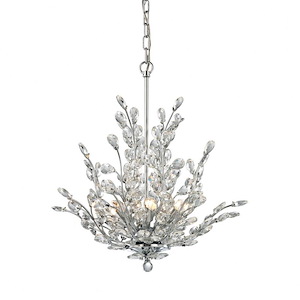 Crystique - 6 Light Chandelier in Traditional Style with Luxe/Glam and Nature/Organic inspirations - 21 Inches tall and 20 inches wide