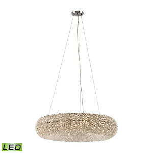 Crystal Ring - 48W 10 LED Chandelier in Modern/Contemporary Style with Luxe/Glam and Retro inspirations - 6 Inches tall and 28 inches wide