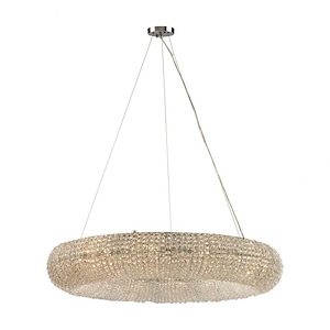 Crystal Ring - 12 Light Chandelier in Modern/Contemporary Style with Luxe/Glam and Retro inspirations - 7 Inches tall and 37 inches wide
