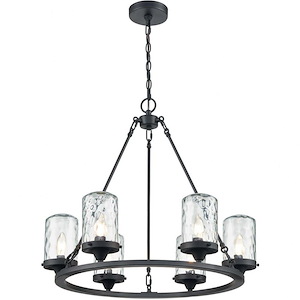 Torch - 6 Light Outdoor Chandelier in Transitional Style with Southwestern and Country/Cottage inspirations - 24 Inches tall and 26 inches wide - 921486