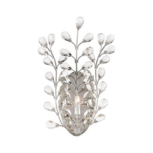 Crystique - 1 Light Wall Sconce in Traditional Style with Luxe/Glam and Nature/Organic inspirations - 14 Inches tall and 10 inches wide - 881580
