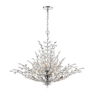 Crystique - 12 Light Chandelier in Traditional Style with Luxe/Glam and Nature/Organic inspirations - 28 Inches tall and 38 inches wide - 881581
