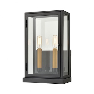 Foundation - 2 Light Outdoor Wall Sconce In Glam Style-15 Inches Tall and 9 Inches Wide