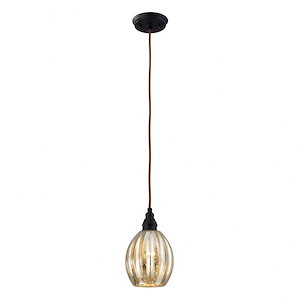 Danica - 1 Light Mini Pendant in Transitional Style with Luxe/Glam and Modern Farmhouse inspirations - 10 Inches tall and 6 inches wide - 408491