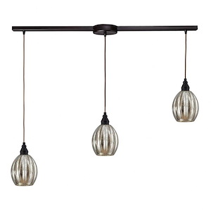 Danica - 3 Light Linear Pendant in Transitional Style with Luxe/Glam and Modern Farmhouse inspirations - 9 Inches tall and 5 inches wide