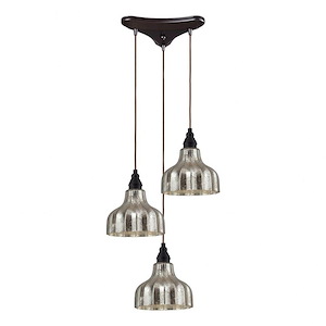 Danica - 3 Light Linear Pendant in Transitional Style with Luxe/Glam and Modern Farmhouse inspirations - 9 Inches tall and 5 inches wide - 408487