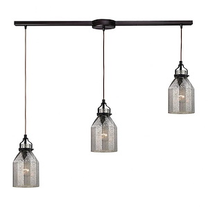 Danica - 3 Light Linear Pendant in Transitional Style with Luxe/Glam and Modern Farmhouse inspirations - 10 Inches tall and 5 inches wide