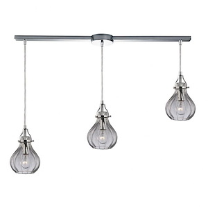 Danica - 3 Light Linear Pendant in Transitional Style with Vintage Charm and Modern Farmhouse inspirations - 10 Inches tall and 5 inches wide
