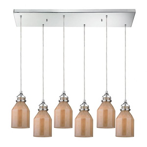 Danica - 6 Light Pendant-10 Inches Tall and 30 Inches Wide
