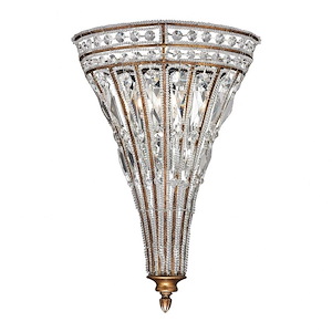 Empire - 2 Light Wall Sconce in Traditional Style with Art Deco and Luxe/Glam inspirations - 18 Inches tall and 12 inches wide - 421735