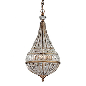 Empire - 3 Light Mini Pendant in Traditional Style with Art Deco and Luxe/Glam inspirations - 23 Inches tall and 11 inches wide - 421732