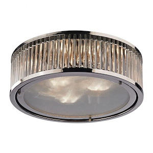 Linden Manor - 3 Light Flush Mount in Transitional Style with Art Deco and Luxe/Glam inspirations - 5 Inches tall and 16 inches wide